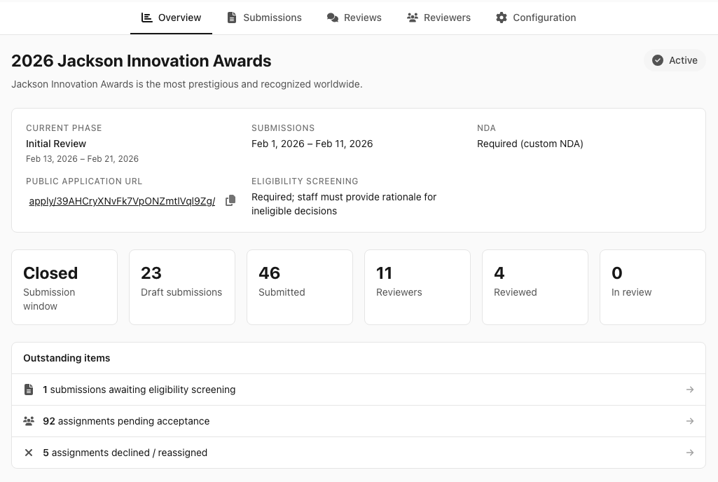New Empact Work program overview for awards program management